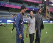 As part of his role as an ICC Cricket World Cup ambassador India cricket legend Sachin Tendulkar met the Afghanistan team and Rashid Khan who have a chance of making the semi-finals