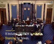 U.S. President Joe Biden has signed a US&#36;1.2 trillion spending bill, which includes US&#36;300 million in military financing for Taiwan, but does not include military aid.