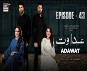Watch all the episode of Adawat here: https://bit.ly/3GNEn0C&#60;br/&#62;&#60;br/&#62;Adawat Episode 43 &#124; Fatima Effendi &#124; Shazeal Shoukat &#124; Syed Jibran &#124; 23rd January 2024 &#124; ARY Digital Drama &#60;br/&#62;&#60;br/&#62;Subscribe: https://bit.ly/2PiWK68&#60;br/&#62;&#60;br/&#62;Adawat &#124; When Revenge Takes Over Everything&#60;br/&#62;&#60;br/&#62;Sometimes when you don’t get what you want, jealousy and revenge take over your entire personality and destroy lives around you. Adawat has a similar story.&#60;br/&#62;&#60;br/&#62;Directed By: Syed Jari Khushnood Naqvi&#60;br/&#62;&#60;br/&#62;Cast:&#60;br/&#62;Fatima Effendi,&#60;br/&#62;Saad Qureshi,&#60;br/&#62;Shazeal Shoukat&#60;br/&#62;Syed Jibran&#60;br/&#62;Dania Enwer&#60;br/&#62;Naveed Raza&#60;br/&#62;Kinza Malik&#60;br/&#62;&#60;br/&#62;Watch Adawat Daily at 7:00 PM on ARY Digital&#60;br/&#62;&#60;br/&#62;#adawat#fatimaeffendi#syedjibran#saadqureshi#shazealshoukat#daniaenwer#naveedraza#kinzamalik &#60;br/&#62;&#60;br/&#62;Join ARY Digital on Whatsapphttps://bit.ly/3LnAbHU&#60;br/&#62;&#60;br/&#62;Pakistani Drama Industry&#39;s biggest Platform, ARY Digital, is the Hub of exceptional and uninterrupted entertainment. You can watch quality dramas with relatable stories, Original Sound Tracks, Telefilms, and a lot more impressive content in HD. Subscribe to the YouTube channel of ARY Digital to be entertained by the content you always wanted to watch.&#60;br/&#62;&#60;br/&#62;Join ARY Digital on Whatsapphttps://bit.ly/3LnAbHU