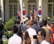 President Donald Trump and South Korean President Moon Jae-In deliver a joint statement in the White House Rose Garden.