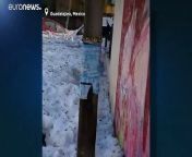 Hail blanketed roads in Mexico&#39;s Guadalajara that covered some parts of the city in ice 1.5 metres deep.…