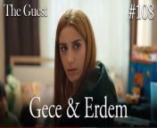 Gece &amp; Erdem #108&#60;br/&#62;&#60;br/&#62;Escaping from her past, Gece&#39;s new life begins after she tries to finish the old one. When she opens her eyes in the hospital, she turns this into an opportunity and makes the doctors believe that she has lost her memory.&#60;br/&#62;&#60;br/&#62;Erdem, a successful policeman, takes pity on this poor unidentified girl and offers her to stay at his house with his family until she remembers who she is. At night, although she does not want to go to the house of a man she does not know, she accepts this offer to escape from her past, which is coming after her, and suddenly finds herself in a house with 3 children.&#60;br/&#62;&#60;br/&#62;CAST: Hazal Kaya,Buğra Gülsoy, Ozan Dolunay, Selen Öztürk, Bülent Şakrak, Nezaket Erden, Berk Yaygın, Salih Demir Ural, Zeyno Asya Orçin, Emir Kaan Özkan&#60;br/&#62;&#60;br/&#62;CREDITS&#60;br/&#62;PRODUCTION: MEDYAPIM&#60;br/&#62;PRODUCER: FATIH AKSOY&#60;br/&#62;DIRECTOR: ARDA SARIGUN&#60;br/&#62;SCREENPLAY ADAPTATION: ÖZGE ARAS