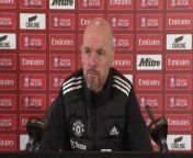 Manchester United boss Erik Ten Hag previews their FA Cup quarter-final with Liverpool and discusses the return of key players Rasmus Hojlund, Harry Maguire and Aaron Wan Bissaka&#60;br/&#62;Manchester, UK