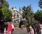 Preshow and full ride through of Haunted Mansion Holiday at Disneyland in Anaheim, California, USA.&#60;br/&#62;