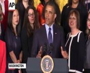 President Barack Obama is calling attention to the 50th anniversary of the Equal Pay Act that aimed to eliminate gender wage disparities.