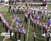 During a recent halftime show, tuba players from Lake Travis High School in Texas experienced a bit of a marching mishap.