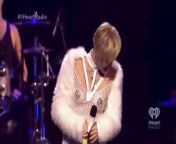 Miley Cyrus topless Performing Wrecking Ball live on IHeartRadio in Las Vegas