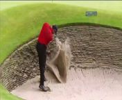 Tiger Woods limped away following two shots out of the bunker on the 6th hole of the final round of the Open Championship.