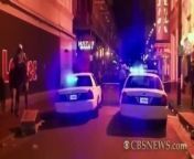 Two bystanders were treated for minor injuries when a man pulled out a gun and began shooting during a group argument on New Orleans&#39; Bourbon Street.