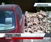 The earthquake that struck the Washington, DC area didn&#39;t cause any major damage, but it sent bricks from a construction site raining down onto cars below.