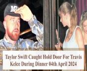 In a heartwarming moment captured on April 4th, 2024, pop singer superstar Taylor Swift demonstrated her thoughtfulness and courtesy towards her partner, Kansas City Chiefs tight end superstar Travis Kelce. The scene unfolded during a dinner outing, where Taylor was caught holding the door open for Travis after their meal.&#60;br/&#62;&#60;br/&#62;The simple yet meaningful gesture showcased Taylor&#39;s respect and consideration for Travis, highlighting the mutual care and appreciation within their relationship. By holding the door for Travis, Taylor displayed her willingness to go the extra mile to make him feel valued and respected.&#60;br/&#62;&#60;br/&#62;The camera captured a priceless moment that spoke volumes about the dynamics between Taylor Swift and Travis Kelce. It revealed the small acts of kindness and thoughtfulness that strengthen their bond and contribute to their enduring connection.&#60;br/&#62;&#60;br/&#62;For viewers eager to witness more heartwarming moments and insights into the lives of Taylor Swift and Travis Kelce, subscribing to our channel is essential. Our channel offers a treasure trove of engaging videos that provide exclusive glimpses into the lives of these beloved celebrities.&#60;br/&#62;&#60;br/&#62;Join us as we continue to bring you captivating content and updates on Taylor Swift and Travis Kelce&#39;s journey together. Subscribe now to stay informed and entertained with the latest news and videos featuring your favorite singer and her cherished partner!