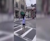 VIDEO: 12-year-old Ukrainian with prosthetic legs runs Boston marathon from old man arabi
