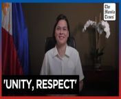 Sara greets Filipino Muslims on Eid al-Fitr&#60;br/&#62;&#60;br/&#62;Vice President Sara Duterte, in her Eid al-Fitr Message on Wednesday, April 10, 2024, stresses the importance of unity, respect and love of country and urges Filipino Muslims to always practice the lessons of the Qur&#39;an and the Prophet Muhammad. &#60;br/&#62;&#60;br/&#62;Video by OVP Communications&#60;br/&#62;&#60;br/&#62;&#60;br/&#62;Subscribe to The Manila Times Channel - https://tmt.ph/YTSubscribe &#60;br/&#62; &#60;br/&#62;Visit our website at https://www.manilatimes.net &#60;br/&#62;&#60;br/&#62;Follow us: &#60;br/&#62;Facebook - https://tmt.ph/facebook &#60;br/&#62;Instagram - https://tmt.ph/instagram &#60;br/&#62;Twitter - https://tmt.ph/twitter &#60;br/&#62;DailyMotion - https://tmt.ph/dailymotion &#60;br/&#62; &#60;br/&#62;Subscribe to our Digital Edition - https://tmt.ph/digital &#60;br/&#62; &#60;br/&#62;Check out our Podcasts: &#60;br/&#62;Spotify - https://tmt.ph/spotify &#60;br/&#62;Apple Podcasts - https://tmt.ph/applepodcasts &#60;br/&#62;Amazon Music - https://tmt.ph/amazonmusic &#60;br/&#62;Deezer: https://tmt.ph/deezer &#60;br/&#62;Tune In: https://tmt.ph/tunein&#60;br/&#62; &#60;br/&#62;#TheManilaTimes&#60;br/&#62;#tmtnews&#60;br/&#62;#saraduterte&#60;br/&#62;#eidalfitr &#60;br/&#62;#filipinomuslims &#60;br/&#62;