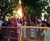 King Khan Shah Rukh Khan greeted his fans outside Mannat, on the occasion of Eid and extended Eid wishes to everyone with his son AbRam. Thousands of fans arrived outside his house and the superstar even greeted them with his signature pose. He penned a heartfelt note as well and said ‘may Allah bless us all with love, happiness and prosperity’.&#60;br/&#62;&#60;br/&#62;#srk #shahrukhkhan #eidmubarak #srkgreetsfansoneid #srkviralvideo #bollywood #trending #viralvideo #entertainmentnews