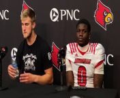 Louisville QB Tyler Shough and WR Chris Bell Spring Game Postgame (4\ 19\ 24) from niki chris