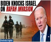 US President Biden reaffirmed opposition to Israel&#39;s planned invasion of Gaza&#39;s Rafah during a call with PM Netanyahu. International pressure mounts for a ceasefire amid concerns for over a million Palestinians. Qatar mediates, urging sincerity. Hamas releases videos, urging Israel&#39;s concessions. Biden urges enhanced humanitarian aid delivery. &#60;br/&#62; &#60;br/&#62;#USPresident #JoeBiden #Gaza #GazaInvasion #Qatar #BenjaminNetanyahu #RafahInvasion #rafahnews #Worldnews #Oneinda #Oneindia news &#60;br/&#62;~HT.99~PR.152~ED.101~