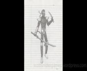 A pencil sketch, of a ninja. Drawn by Scott Snider. Uploaded 04-28-2024.