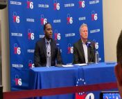 Elton Brand and Brett Brown address the media following the NBA postponing the season.
