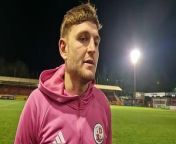 Crawley Town beat MK Dons 3-0 in the first leg of their League Two play-off semi-final against MK Dons. Here is Crawley Town defender Laurence Maguire with his thoughts on the game