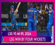Lucknow Super Giants defeated Mumbai Indians by four wickets to secure their sixth win of the IPL 2024. Chasing 145 runs, LSG went past the target in 19.2 overs.