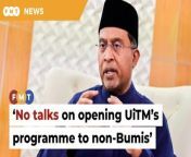 The higher education minister says no official communication has been received on the matter.&#60;br/&#62;&#60;br/&#62;&#60;br/&#62;Read More: &#60;br/&#62;https://www.freemalaysiatoday.com/category/nation/2024/05/02/no-talks-on-opening-uitms-cardiothoracic-surgery-programme-to-non-bumis-says-zambry/&#60;br/&#62;&#60;br/&#62;Laporan Lanjut: &#60;br/&#62;https://www.freemalaysiatoday.com/category/bahasa/tempatan/2024/05/02/belum-bincang-perluas-program-sarjana-bedah-kardiotoraks-uitm-kepada-bukan-bumiputera-kata-menteri/&#60;br/&#62;&#60;br/&#62;Free Malaysia Today is an independent, bi-lingual news portal with a focus on Malaysian current affairs.&#60;br/&#62;&#60;br/&#62;Subscribe to our channel - http://bit.ly/2Qo08ry&#60;br/&#62;------------------------------------------------------------------------------------------------------------------------------------------------------&#60;br/&#62;Check us out at https://www.freemalaysiatoday.com&#60;br/&#62;Follow FMT on Facebook: https://bit.ly/49JJoo5&#60;br/&#62;Follow FMT on Dailymotion: https://bit.ly/2WGITHM&#60;br/&#62;Follow FMT on X: https://bit.ly/48zARSW &#60;br/&#62;Follow FMT on Instagram: https://bit.ly/48Cq76h&#60;br/&#62;Follow FMT on TikTok : https://bit.ly/3uKuQFp&#60;br/&#62;Follow FMT Berita on TikTok: https://bit.ly/48vpnQG &#60;br/&#62;Follow FMT Telegram - https://bit.ly/42VyzMX&#60;br/&#62;Follow FMT LinkedIn - https://bit.ly/42YytEb&#60;br/&#62;Follow FMT Lifestyle on Instagram: https://bit.ly/42WrsUj&#60;br/&#62;Follow FMT on WhatsApp: https://bit.ly/49GMbxW &#60;br/&#62;------------------------------------------------------------------------------------------------------------------------------------------------------&#60;br/&#62;Download FMT News App:&#60;br/&#62;Google Play – http://bit.ly/2YSuV46&#60;br/&#62;App Store – https://apple.co/2HNH7gZ&#60;br/&#62;Huawei AppGallery - https://bit.ly/2D2OpNP&#60;br/&#62;&#60;br/&#62;#FMTNews #UiTM #Programme #NonBumiputera