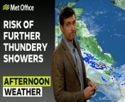 Risks of more thunderstorms, chances of heavy and thundery showers in the central areas, dry in the north – This is the Met Office UK Weather forecast for the morning of 02/05/24. Bringing you today’s weather forecast is Alex Burkill.