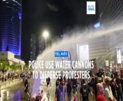 The police pushed an anti-government demonstration away from a main traffic junction in the city using water canon and arresting some of the protestors.