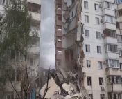 Russian apartment block collapses in Belgorod explosionSource AP