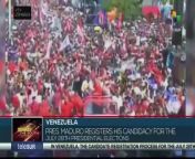 On Monday, the President Nicolas Maduro, registered his candidacy for the presidential elections of 28 July 2024. teleSUR&#60;br/&#62;&#60;br/&#62;Visit our website: https://www.telesurenglish.net/ Watch our videos here: https://videos.telesurenglish.net/en&#60;br/&#62;