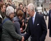 King Charles greets public after Easter Sunday service in WindsorPool