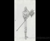 A video of a pencil sketch, of a barbarian. Drawn by Scott Snider. Uploaded 03-31-2024.