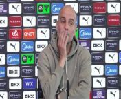 Manchester City boss Pep Guardiola on the absence of John Stones and Kyle Walker ahead of a crucial game in the Premier League title race against Arsenal&#60;br/&#62;&#60;br/&#62;Etihad campus, Manchester, England