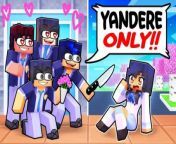 ONE GIRL in an ALL YANDERE Minecraft School! from minecraft girl vore belly