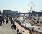 Holidaymakers flock to Blackpool beach for the sunny weather