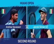 Jannik Sinner beat fellow Italian Andrea Vavassori in the second round of the ATP Miami Open