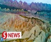 In the springtime, the mountains of Keping County in Xinjiang, China, come alive with a breathtaking display of vibrant and multilayered colorful rocks. &#60;br/&#62;&#60;br/&#62;WATCH MORE: https://thestartv.com/c/news&#60;br/&#62;SUBSCRIBE: https://cutt.ly/TheStar&#60;br/&#62;LIKE: https://fb.com/TheStarOnline