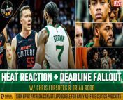 Brian Robb and Chris Forsberg dissect the war of words between Jaylen Brown and Duncan Robinson after Boston’s win over the Heat Sunday and dive deeper into the impact of the Celtics’ trade deadline moves.&#60;br/&#62;&#60;br/&#62;New customers, join today and you’ll get TWO HUNDRED DOLLARS in BONUS BETS if your first bet of FIVE DOLLARS or more wins. Just visit FanDuel.com/BOSTON to sign up. Make every moment more with FanDuel, an official sportsbook partner of the NFL. &#60;br/&#62;&#60;br/&#62;Must be 21+ and present in select states. FanDuel is offering online sports wagering in Kansas under an agreement with Kansas Star Casino, LLC. &#36;10 first deposit required. Bonus issued as nonwithdrawable bonus bets that expire 7 days after receipt. See terms at sportsbook.fanduel.com. Gambling Problem? Call 1-800-GAMBLER or visit FanDuel.com/RG in Colorado, Iowa, Michigan, New Jersey, Ohio, Pennsylvania, Illinois, Kentucky, Tennessee, Virginia and Vermont. Call 1-800-NEXT-STEP or text NEXTSTEP to 53342 in Arizona, 1-888-789-7777 or visit ccpg.org/chat in Connecticut, 1-800-9-WITH-IT in Indiana, 1-800-522-4700 or visit ksgamblinghelp.com in Kansas, 1-877-770-STOP in Louisiana, visit mdgamblinghelp.org in Maryland, visit 1800gambler.net in West Virginia, or call 1-800-522-4700 in Wyoming. Hope is here. Visit GamblingHelpLineMA.org or call (800) 327-5050 for 24/7 support in Massachusetts or call 1-877-8HOPE-NY or text HOPENY in New York.
