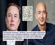The founder of Amazon Inc., Jeff Bezos, has once again claimed the title of the world’s wealthiest individual, surpassing Tesla CEO Elon Musk on Monday.&#60;br/&#62;&#60;br/&#62;What Happened: Bezos’s net worth rose to &#36;200 billion, overtaking Musk’s &#36;198 billion. Bezos, the Amazon founder, expanded his wealth by about &#36;23 billion in the past year, while Musk saw a decrease of around &#36;31 billion, as per the index, according to the Bloomberg Billionaires Index.
