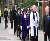 Procession to Shrewsbury Abbey to mark the end of Mandy Thorn&#39;s term as High Sheriff.