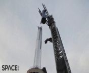 Footage shows the moment SpaceX stacked Starship to prepare for a full launch rehearsal at their Starbase facility in south Texas. The massive rocket was being readied for its third integrated test flight. &#60;br/&#62;&#60;br/&#62;Credit: Space.com &#124; footage courtesy: SpaceX &#124; edited by Steve Spaleta
