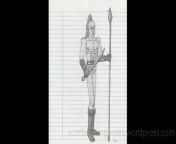 A video of a pencil sketch, of a barbarian. Drawn by Scott Snider. Uploaded 03-18-2024.