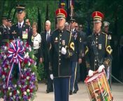 President Donald Trump Lays Wreath at the Memorial Day Wreath Laying Ceremony at the Tomb of the Unknown Soldier at Arlington National Cemetery