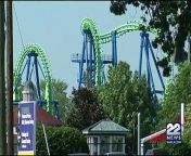 A few people were briefly stuck on the new ride, The Joker, at Six Flags New England.