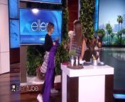 Ellen gave the the gorgeous actress and business guru a hand with showcasing some of her new Honest Beauty hair care products.
