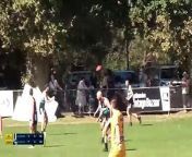 BFNL: Castlemaine's Bailey Henderson launches a long-range goal from ind range