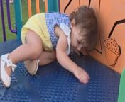 One of the most enjoyable and fulfilling parts of parenthood is watching your child figure things out on their own. &#60;br/&#62;&#60;br/&#62;In this endearing clip, Cristina films her baby daughter taking a not-so-ideal approach to going down a slide, much to Cristina&#39;s amusement.&#60;br/&#62;&#60;br/&#62;Cristina ends up helping the youngling in order to save her from a rough landing. &#60;br/&#62;&#60;br/&#62;&#92;