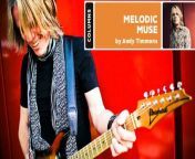 MELODIC MUSE by Andy Timmons&#60;br/&#62;THE BENDS, PART 3&#60;br/&#62;&#60;br/&#62;We&#39;ve been discussing string bending techniques and the many different melodies, sounds and emotive qualities available to guitarists via different ways to bend and shake the strings. Our previous examples have been in the key of C# minor, and this month’s musical example will be played over a 24-bar minor blues form in that key. Andy Timmons&#39; goal here is to present some beautiful and musical lines that are performed with a variety of bending techniques, which he hopes will ultimately inspire you to do the same in your own improvisations.