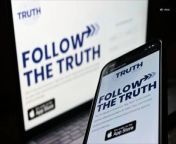 Truth Social Soars Nearly 50% , in First Day on Nasdaq.&#60;br/&#62;The former president&#39;s social media company began trading on the Nasdaq on March 26, AP reports. .&#60;br/&#62;Digital World Acquisition Corp. acquired Trump Media &amp; Technology Group Corp., which runs Truth Social, on March 25.&#60;br/&#62;Trump Media has taken the place &#60;br/&#62;of Digital World on the Nasdaq. .&#60;br/&#62;On March 25, Trump said, &#92;